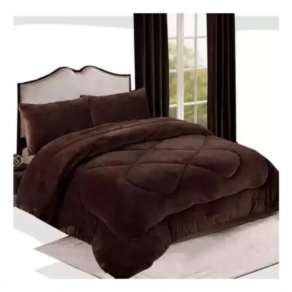 GENERICO - Cobertor De Invierno 1.5 Plazas Plush Con Chiporro Color Marrón