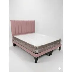 GENERICO - CAMA 2 PLAZA TUBULAR ROSADO COLCHON PREMIUS