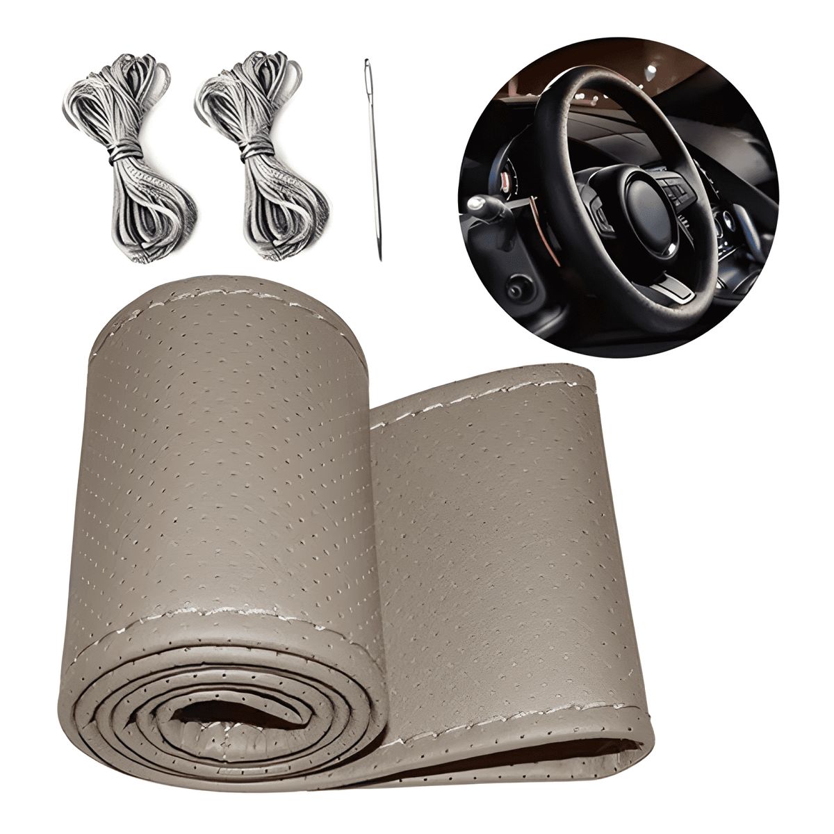 GENERICO - Funda Cubre Volante Cosido Antirresbalante para Auto 38 Cm