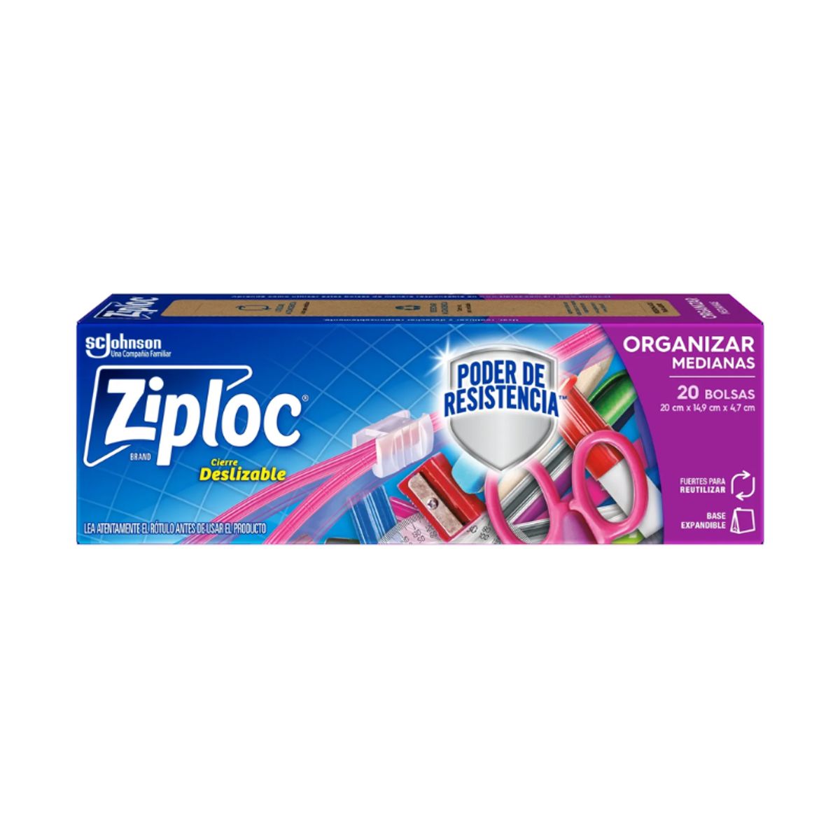ZIPLOC - 20 Bolsas Con Cierre Para Organizar Medianas Ziploc