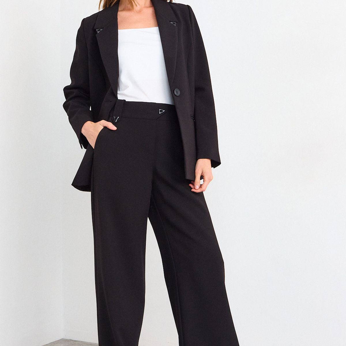 IO - Pantalon Liso Mujer Negro Io
