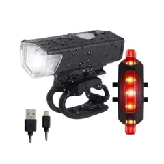 GENERICO - Kit Luces LED Recargables para Bicicleta Delantera y Trasera a prueba de agua