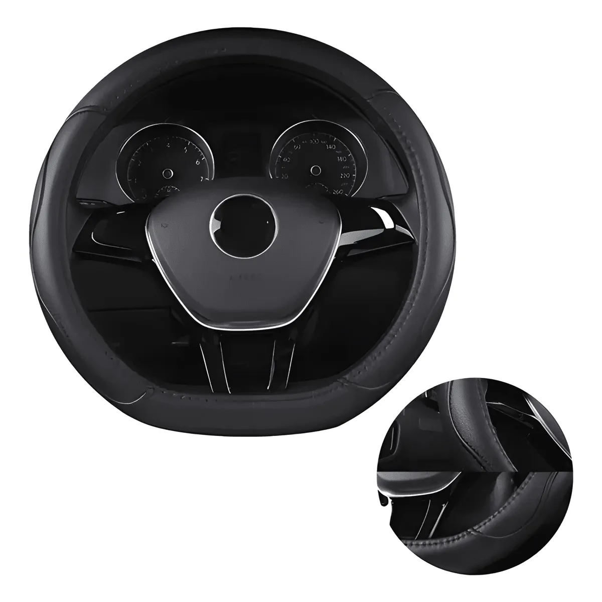 GENERICO - Funda Cubre Volante Tipo D Eco Cuero Antideslizante M19 M19