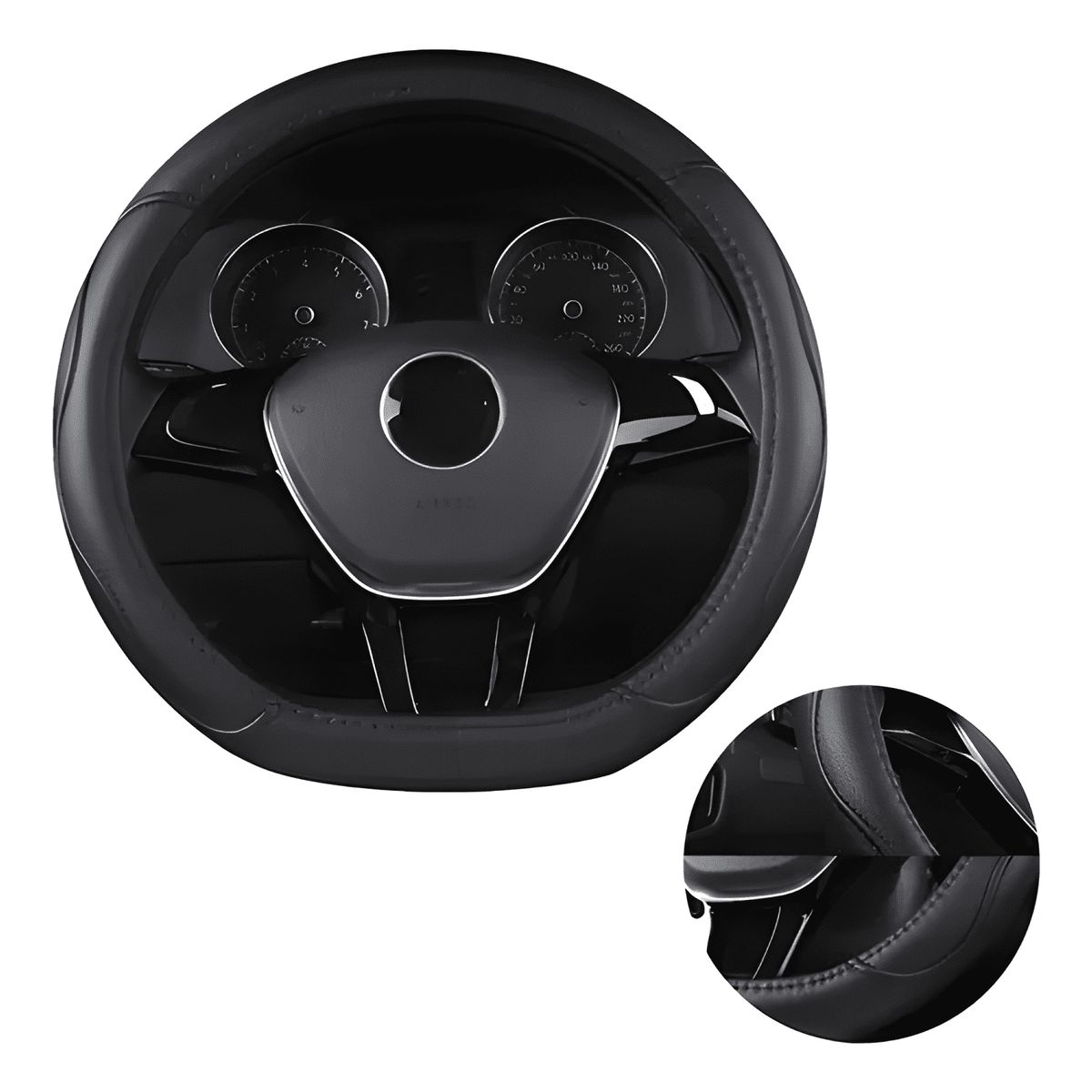 GENERICO - Funda Cubre Volante Tipo D Eco Cuero Antideslizante M19 M19
