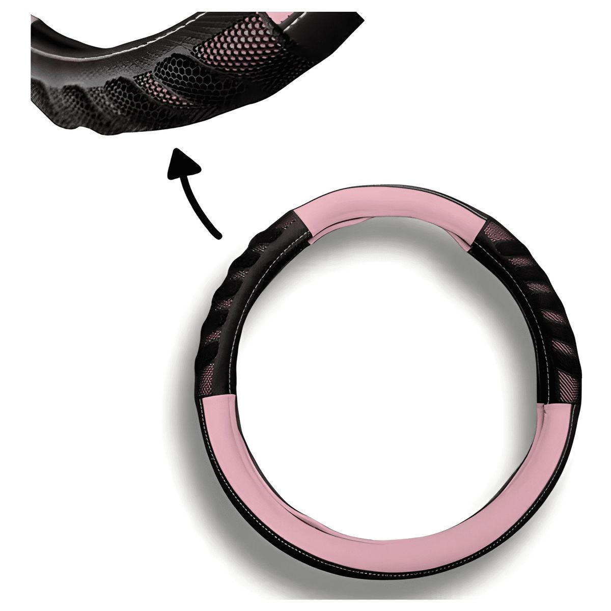 GENERICO - Funda Cubre Volante Femenina Eco Cuero Goma Antideslizante