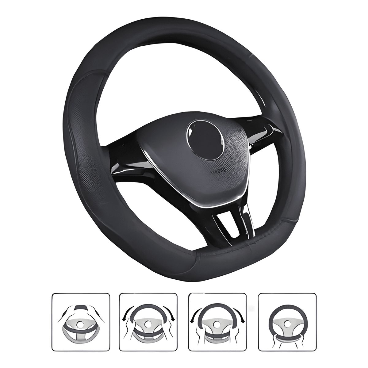 GENERICO - Funda Cubre Volante Tipo D Eco Cuero Antideslizante M28 M28