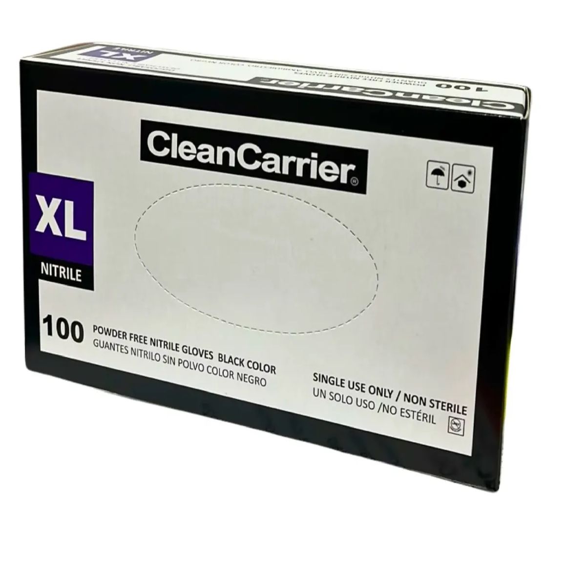 CLEANCARRIER - Guantes Nitrilo Negro Sin Polvo Talla Xl Cleancarrier 100u
