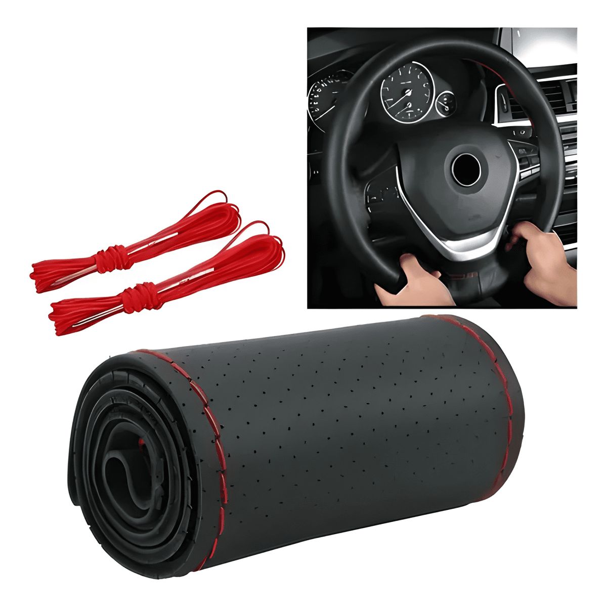 GENERICO - Funda Cubre Volante Cosido Antirresbalante para Auto Max