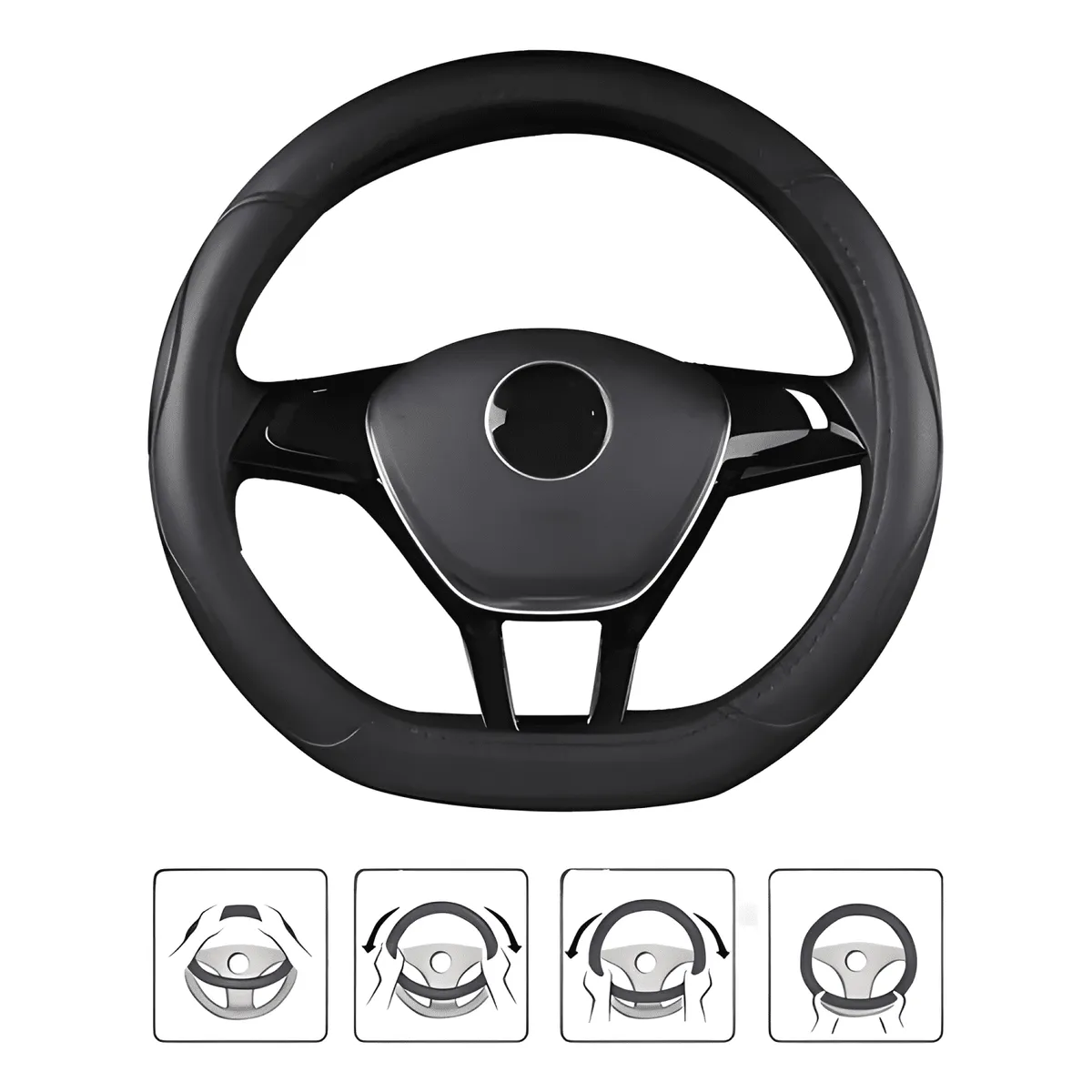 GENERICO - Funda Cubre Volante Tipo D Eco Cuero Antideslizante M35 M35