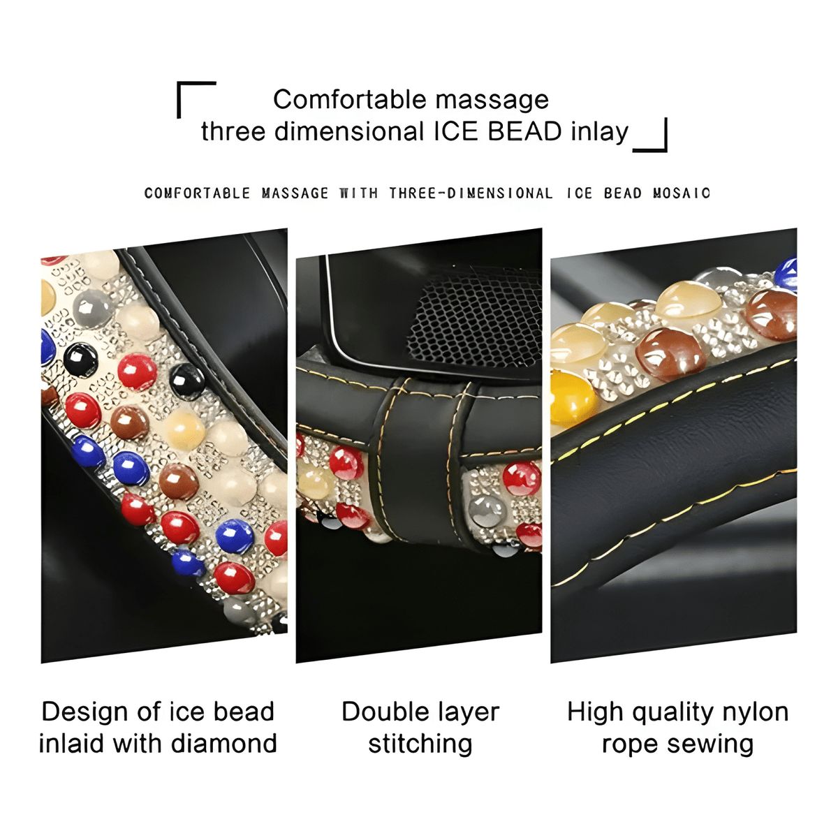 GENERICO - Funda Cubre Volantes Accesorios para Auto Diamante Redondo