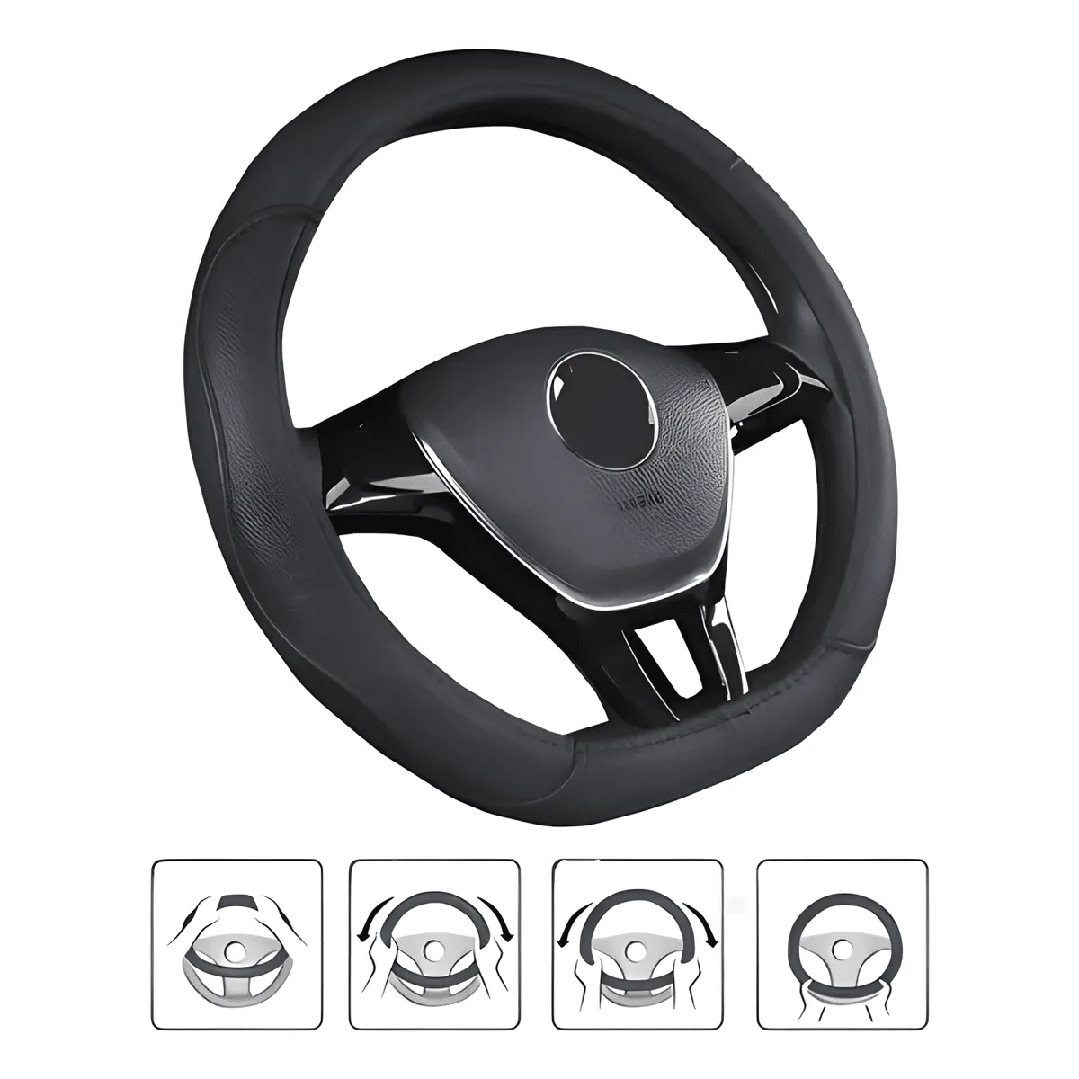 GENERICO - Funda Cubre Volante Tipo D Eco Cuero Antideslizante M18 M18