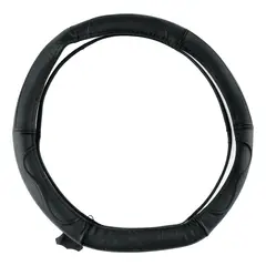 GENERICO - Funda Cubre Volante Cuero Tipo D 38cm Goma Int Blanca