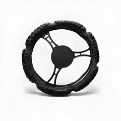 GENERICO - Funda Cubre Volante Acolchado Auto Eco Cuero Negro