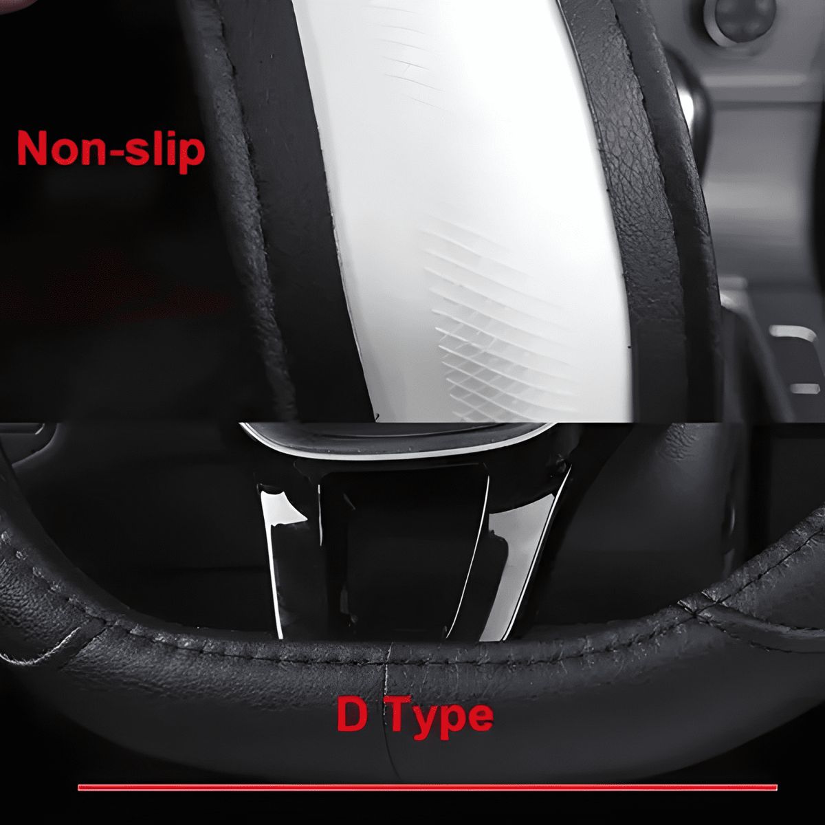 GENERICO - Funda Cubre Volante Tipo D Eco Cuero Antideslizante M50 M50