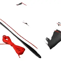 GENERICO - Funda Cubre Volante Cosido rojo para Auto+hilo+aguja Negro