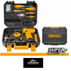 INGCO - KIT C/ ATORNILLADOR INALAMBRICO 12V C/MALETA 81 PIEZAS