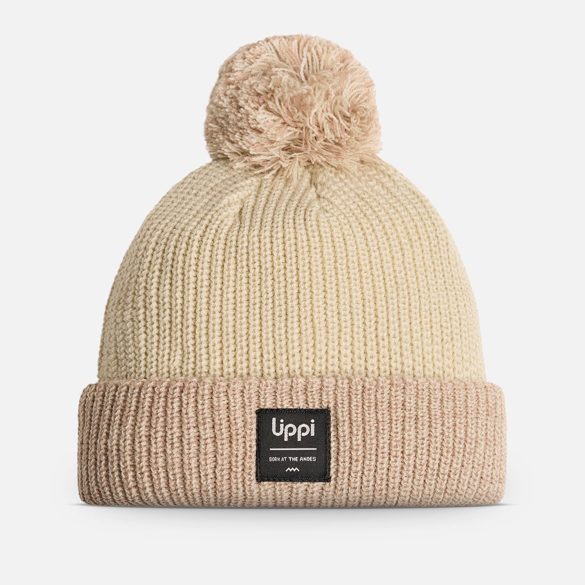 LIPPI - Gorro Unisex Fly Line Pom Blend-Pro Beanie Crema Melange  Lippi