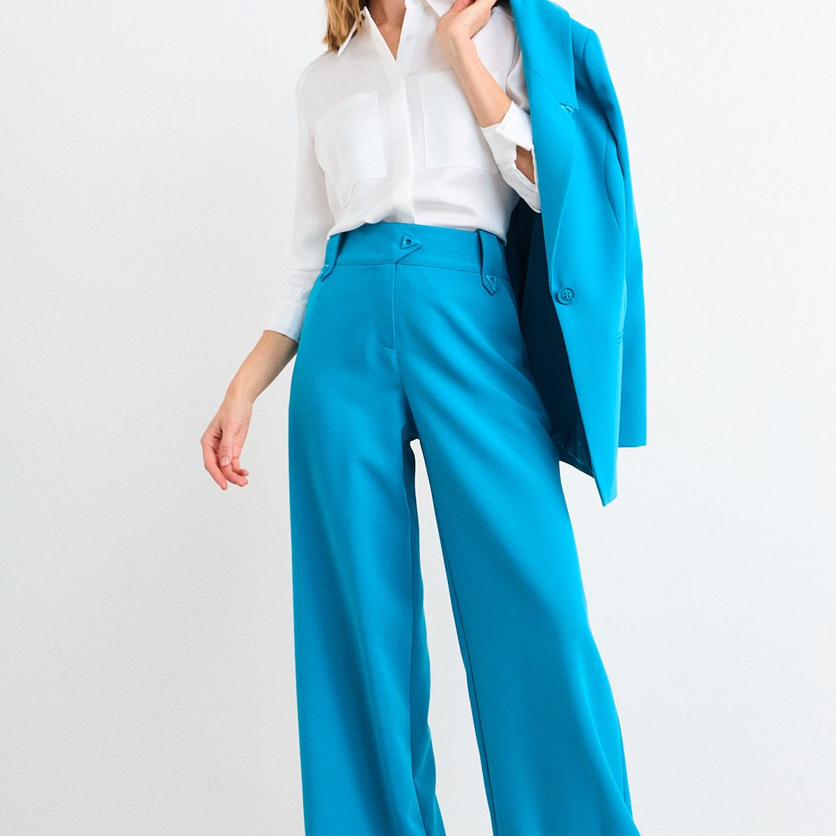 IO - Pantalon Liso Mujer Celeste Io
