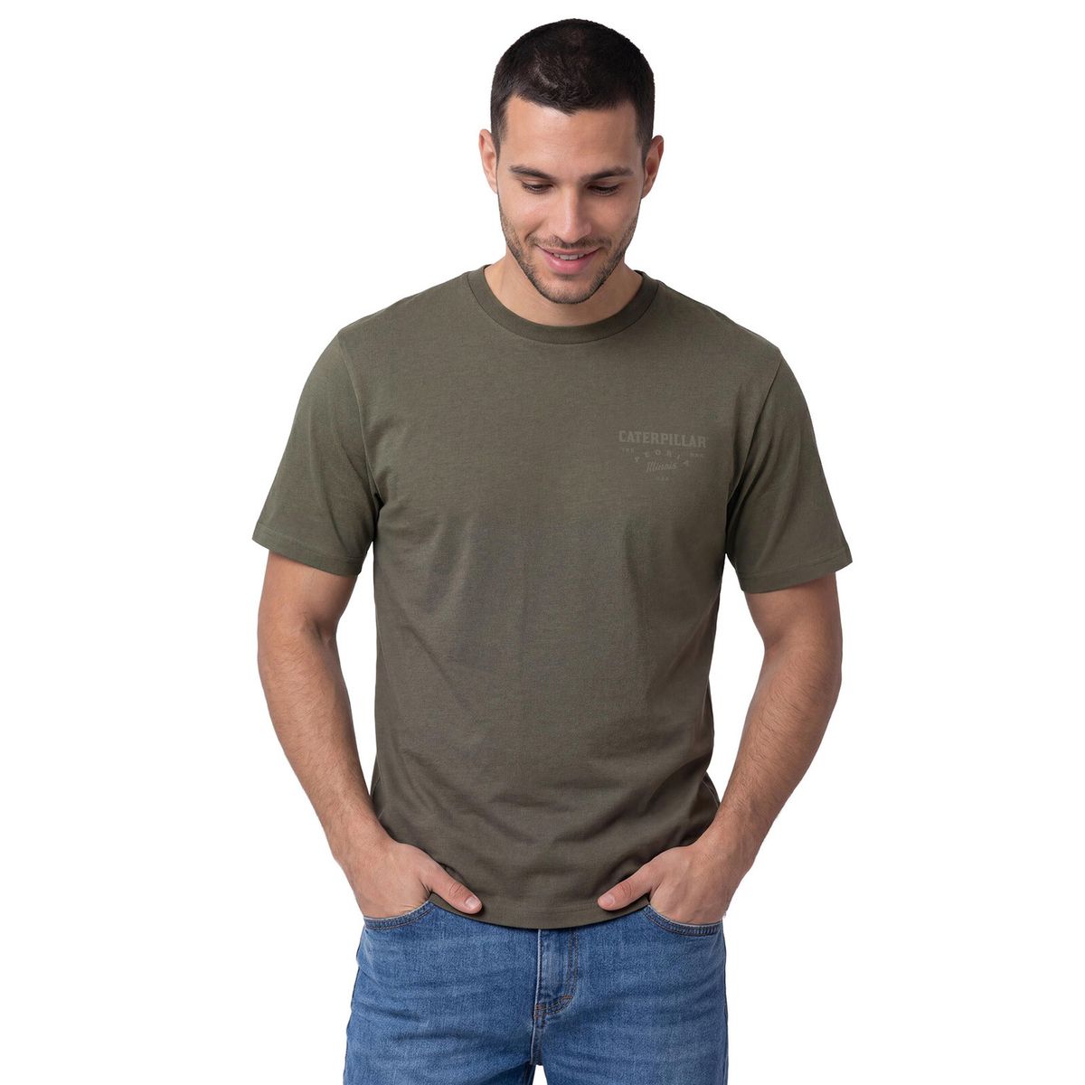 CAT - Polera Manga Corta Hombre Heritage Verde CAT