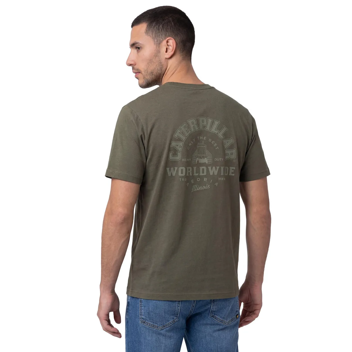 CAT - Polera Manga Corta Hombre Heritage Verde CAT