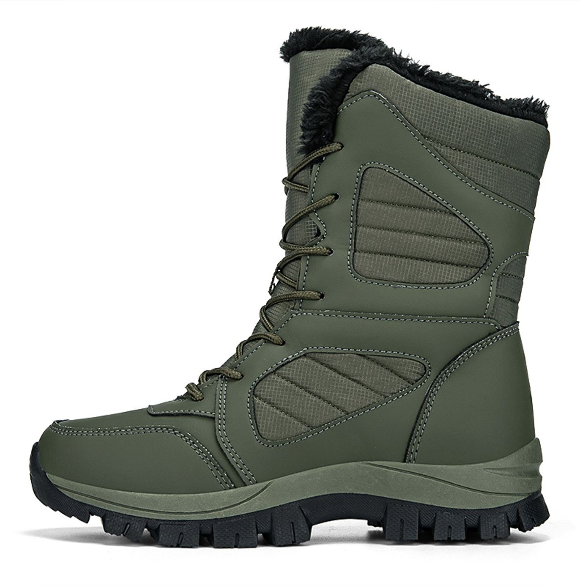 SHANDIAN - Zapatos Forrados Casual Hombre Verde
