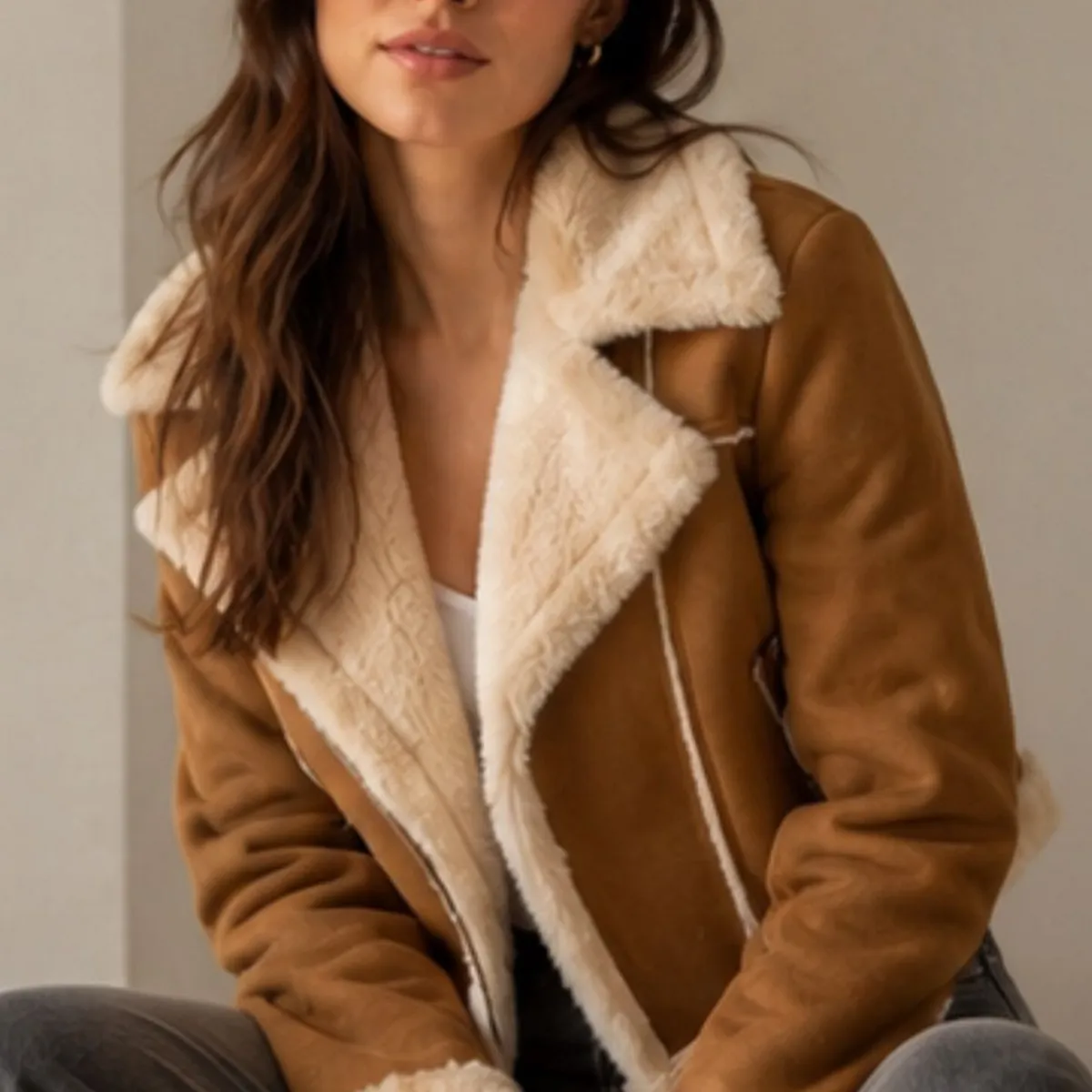 GENERAL - Chaqueta Aviadora Corta con Chiporro Interior - Luna Boutique
