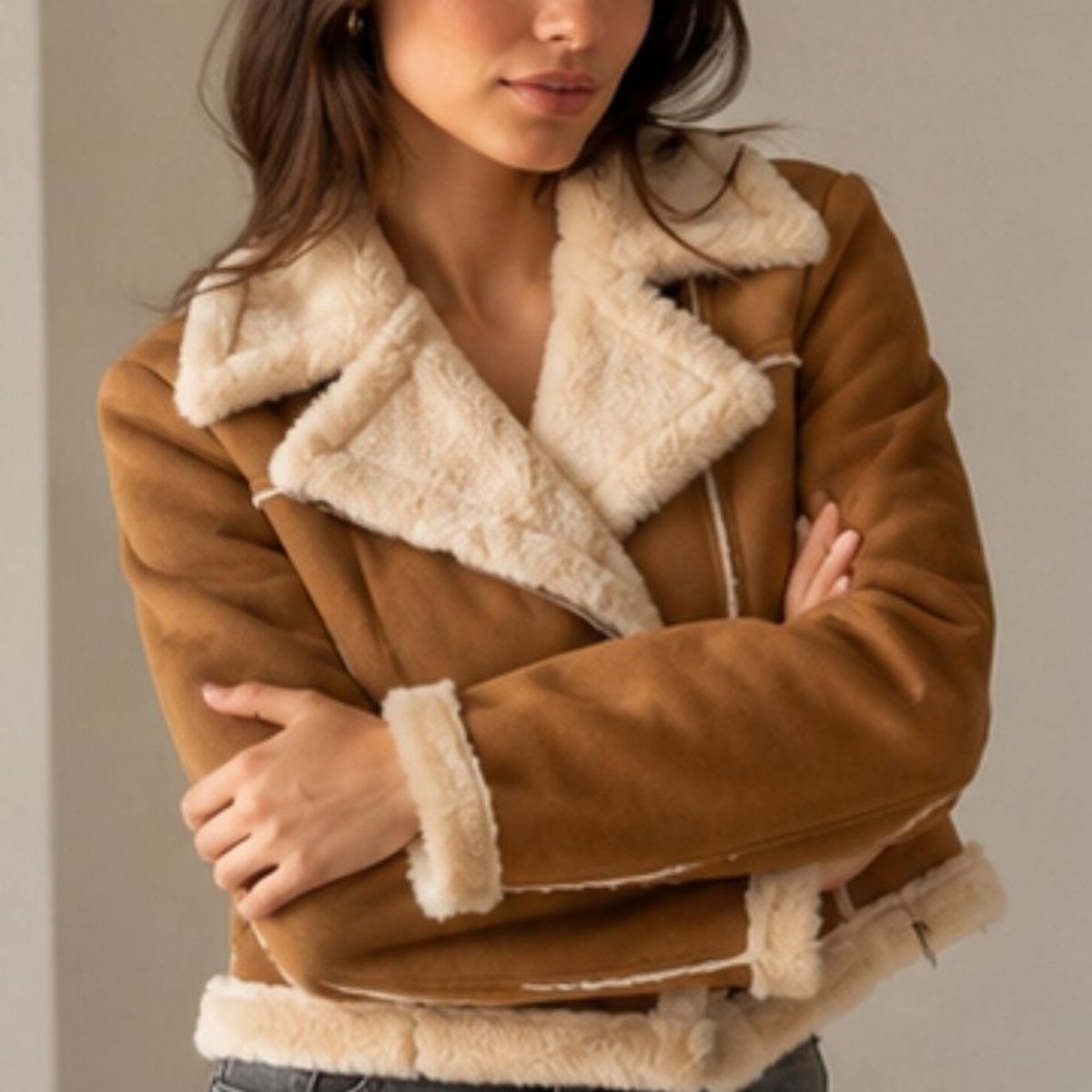 GENERAL - Chaqueta Aviadora Corta con Chiporro Interior - Luna Boutique
