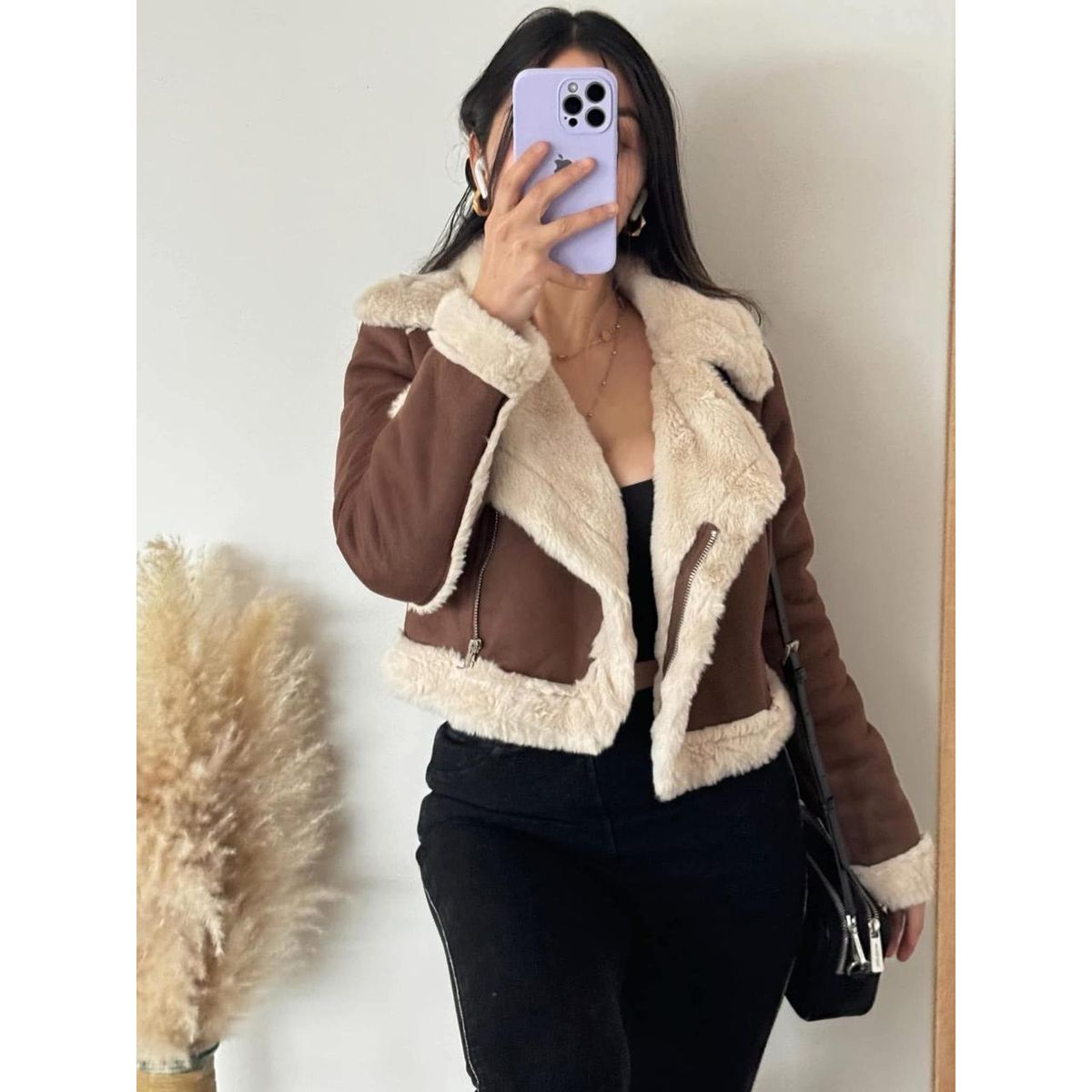 GENERAL - Chaqueta Aviadora Corta con Chiporro Interior - Luna Boutique