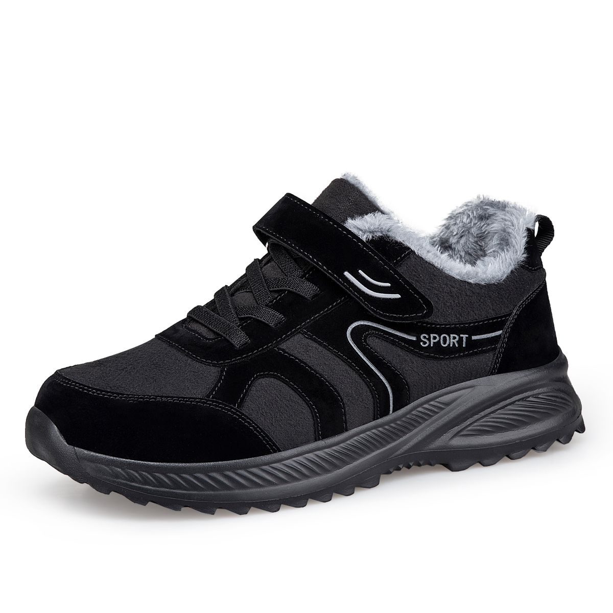 SHANDIAN - Zapatillas Outdoor Forrados Mujer Negro