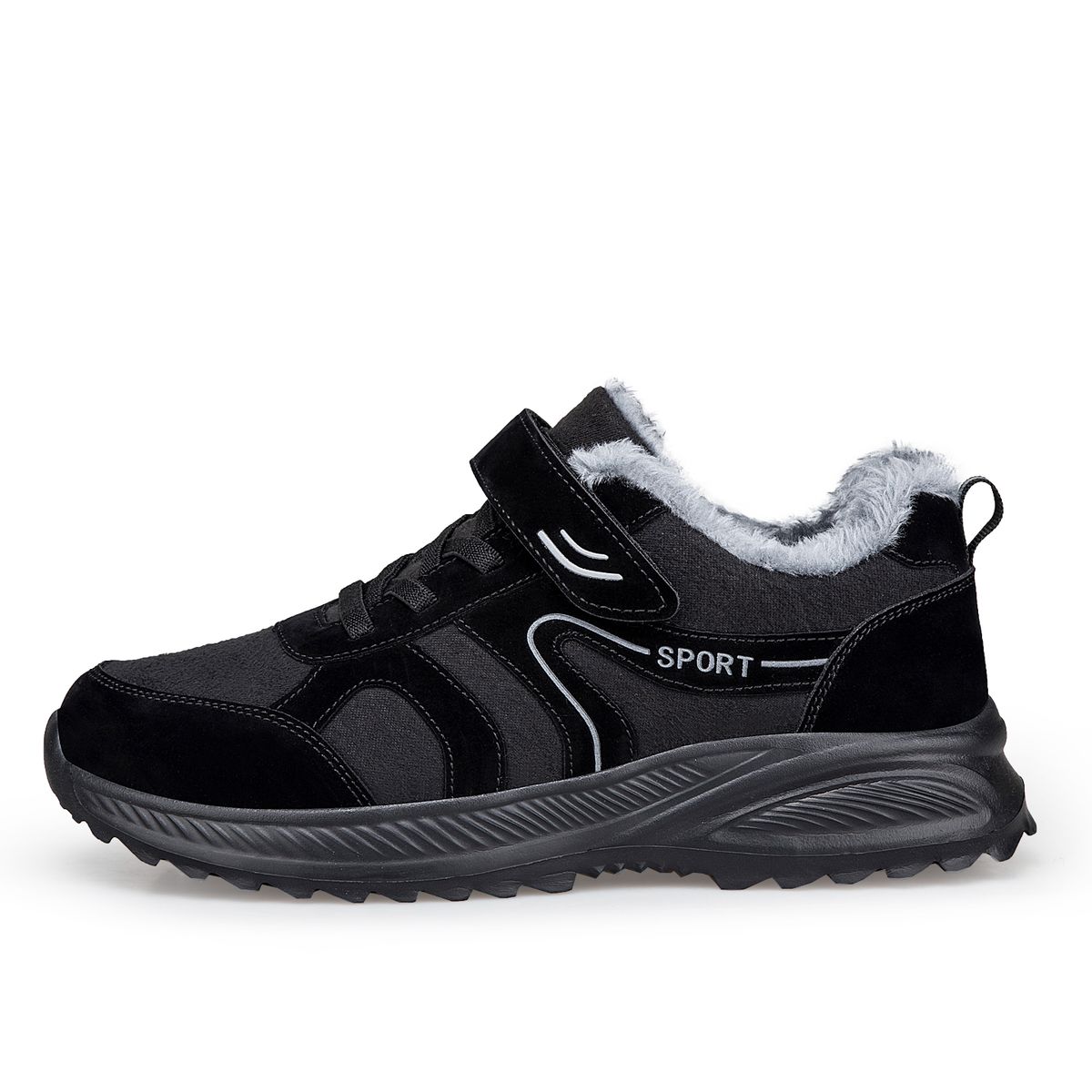 SHANDIAN - Zapatillas Outdoor Forrados Mujer Negro