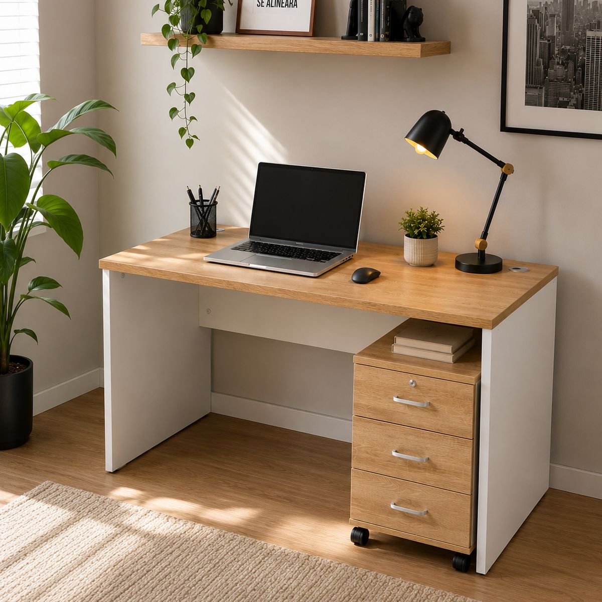 COSAS CASA - Escritorio de Oficina Mesa de Trabajo Con Cajonera