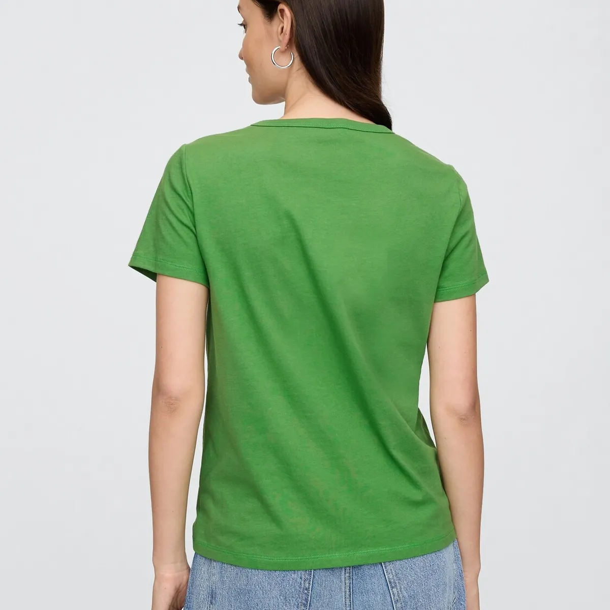 GAP - Polera Mujer Gap Manga Corta Vee Verde