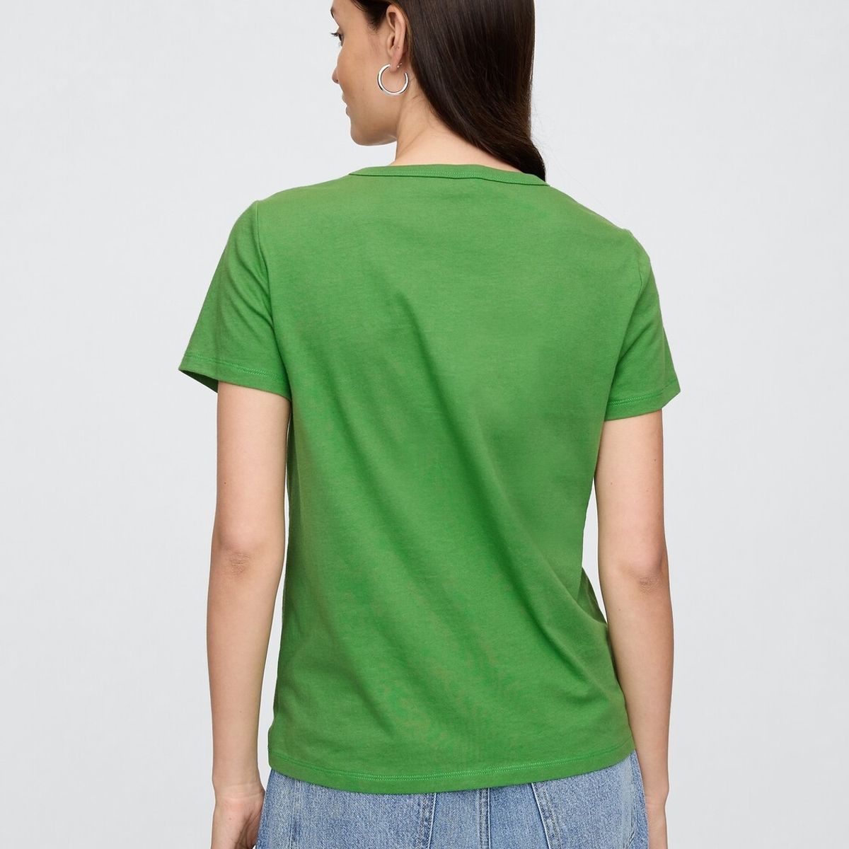 GAP - Polera Mujer Gap Manga Corta Vee Verde