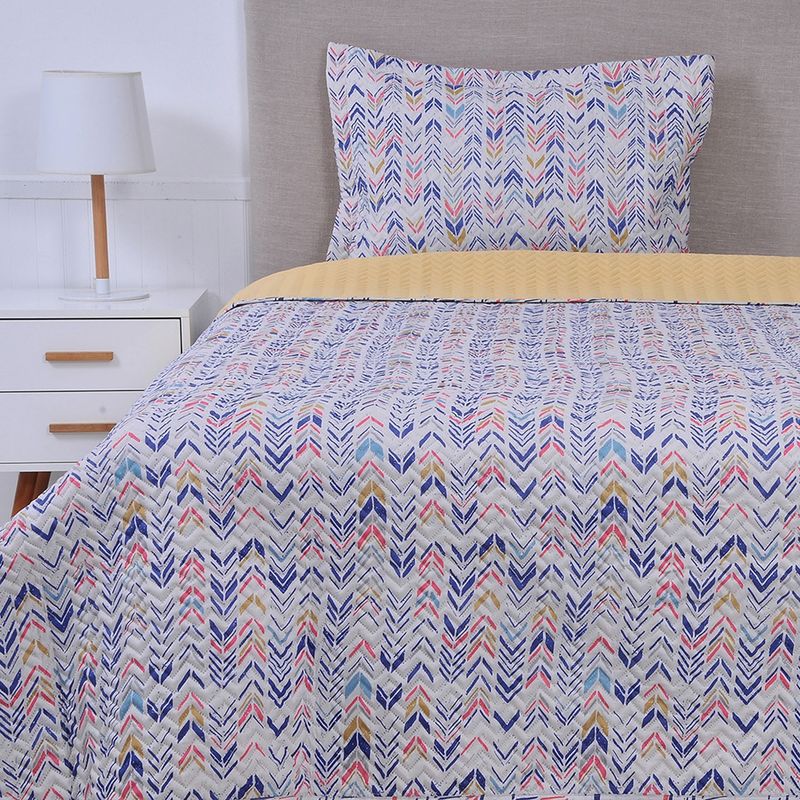 MASHINI - Quilt Microfibra Estampado 1.5 Plazas Guayama