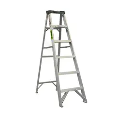 MIRLO - ESCALERA DE TIJERA 6 PELDAÑOS ALUMINIO 150KG