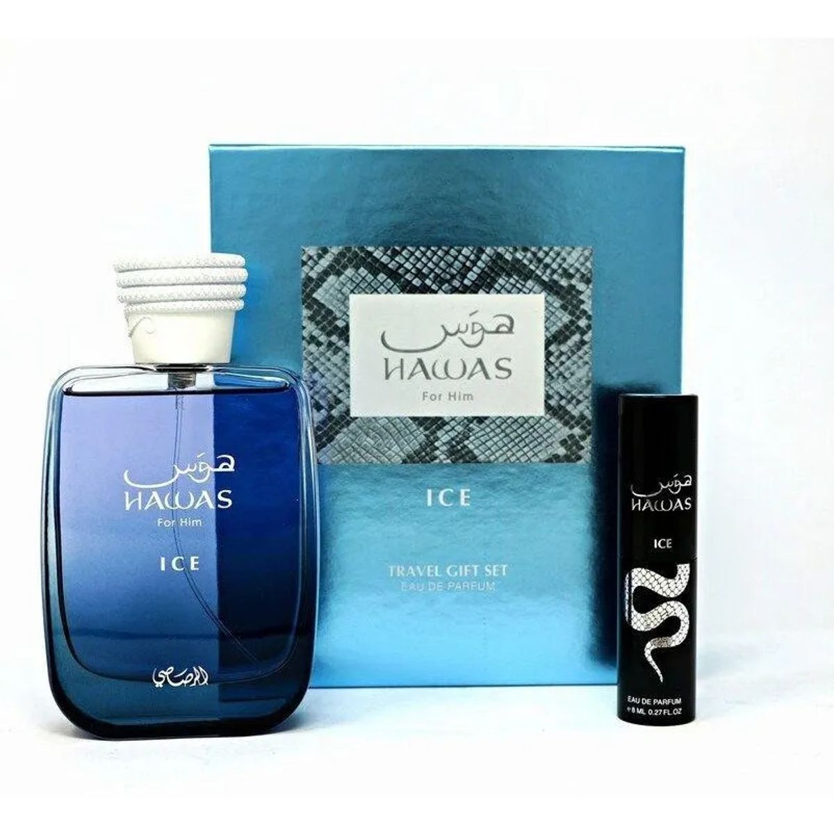 RASASI - Set Perfume Árabe  Rasasi Hawas For Ice EDP 100 Ml + EDP 8Ml