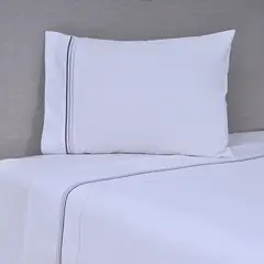 MASHINI - Sábanas 200 H Broderie Linge Blanco