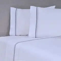 MASHINI - Sábanas 200 H Broderie Linge Blanco