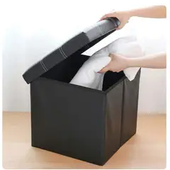 GENERICO - Baul Tomy Plegable Ecocuero Asiento 38cm Puff Pouf Caja
