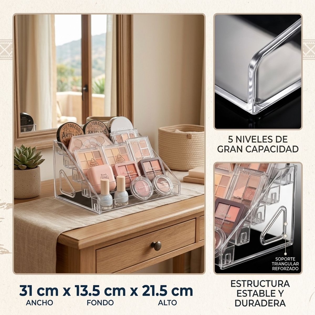 ARMONIA - Organizador Maquillaje de 5 niveles  781 para Hogar