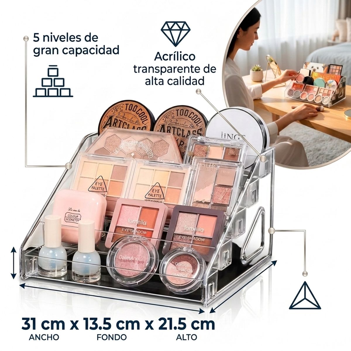 ARMONIA - Organizador de 5 niveles 781 Maquillaje