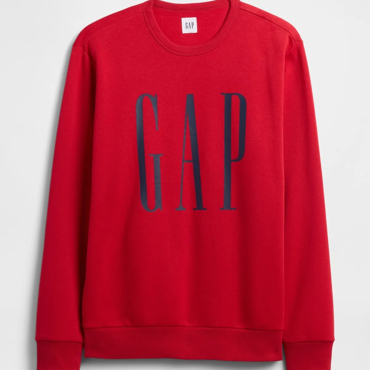 GAP - Polerón Hombre Gap Sin Gorro Logo Crew Rojo