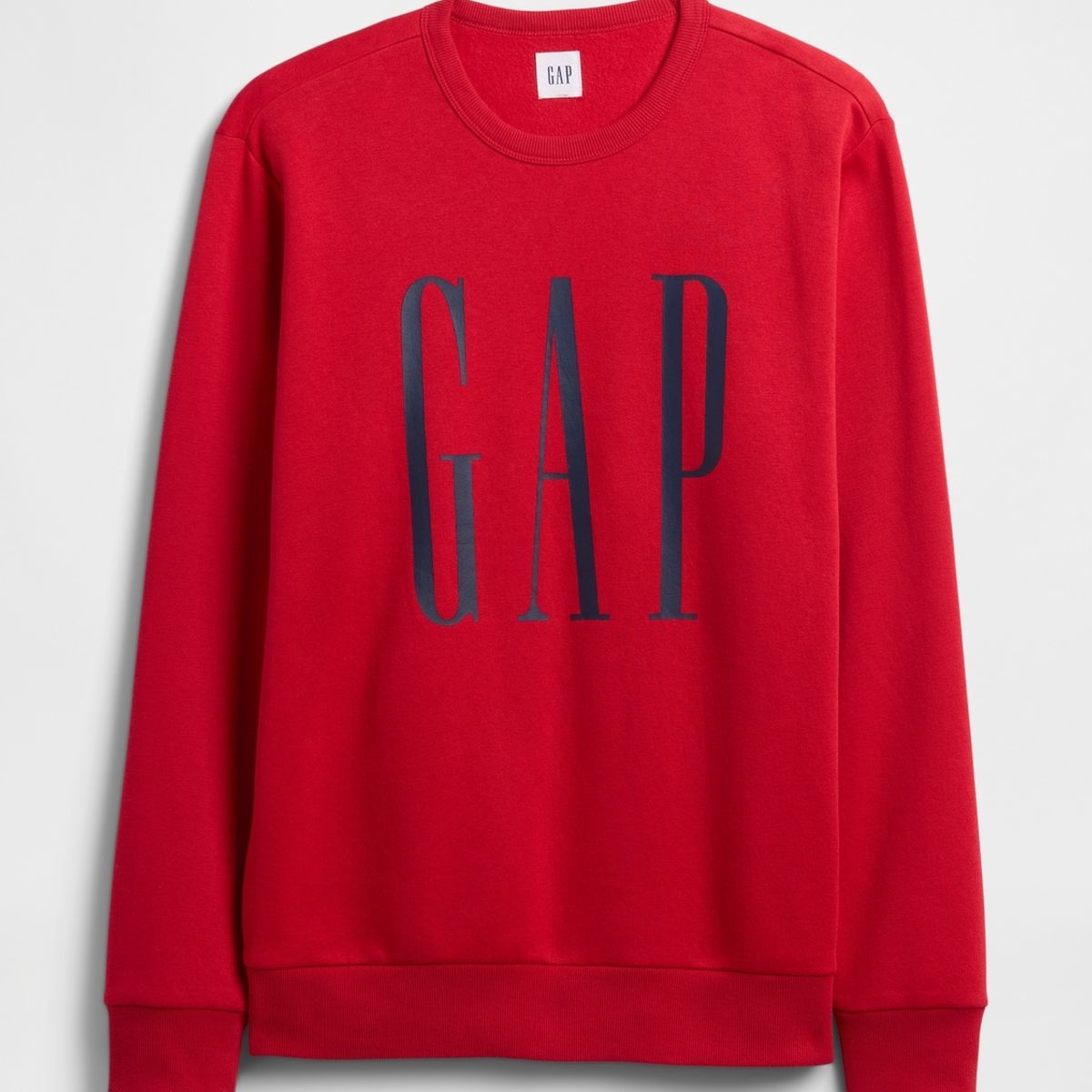 GAP - Polerón Hombre Gap Sin Gorro Logo Crew Rojo