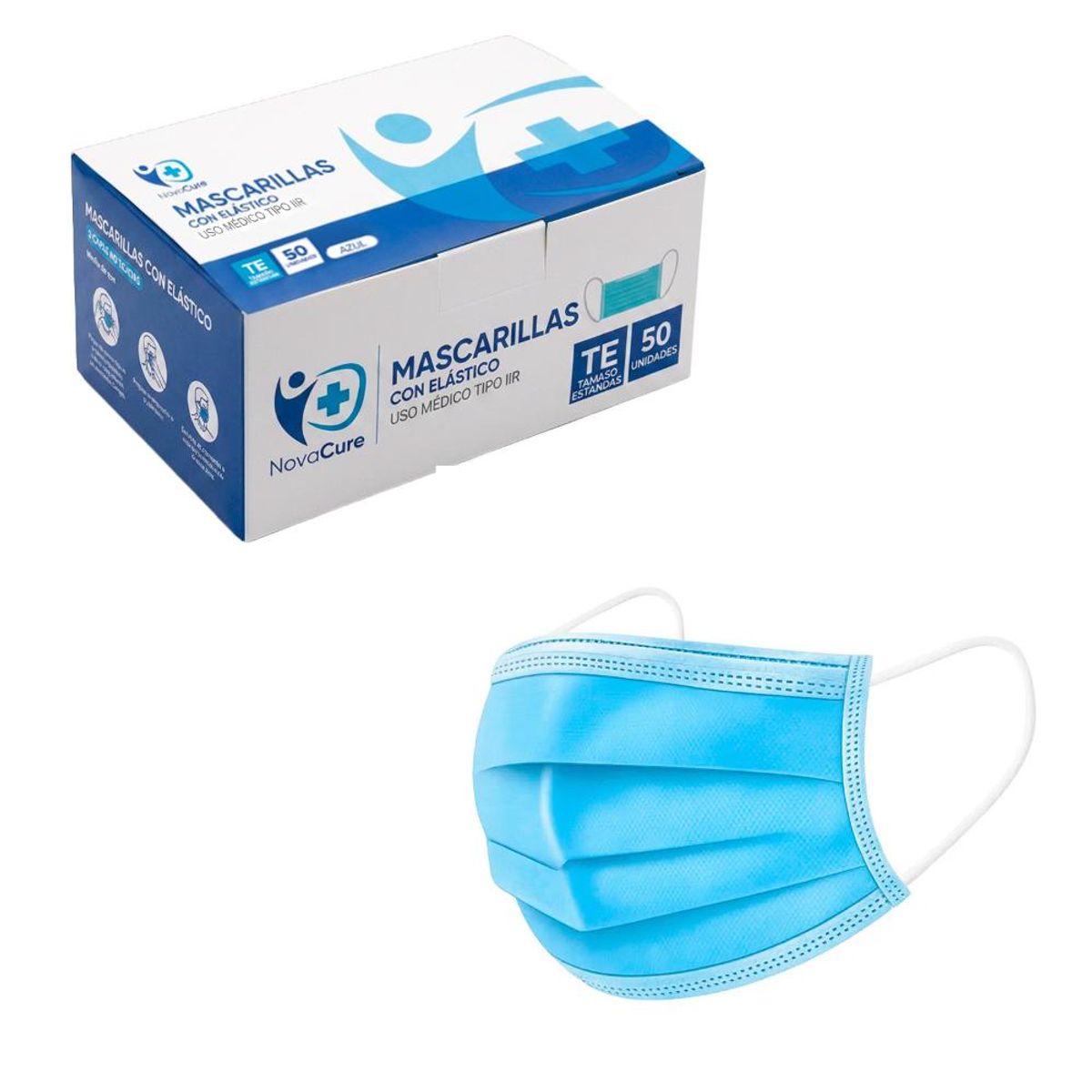 DE TODO Y MAS - Mascarilla 3 pliegues grado Médico x 50 unidades