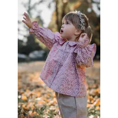 KIDS BOUTIQUE GUNGURU - Blusa Victoria, rosada, texturizada, relieve,