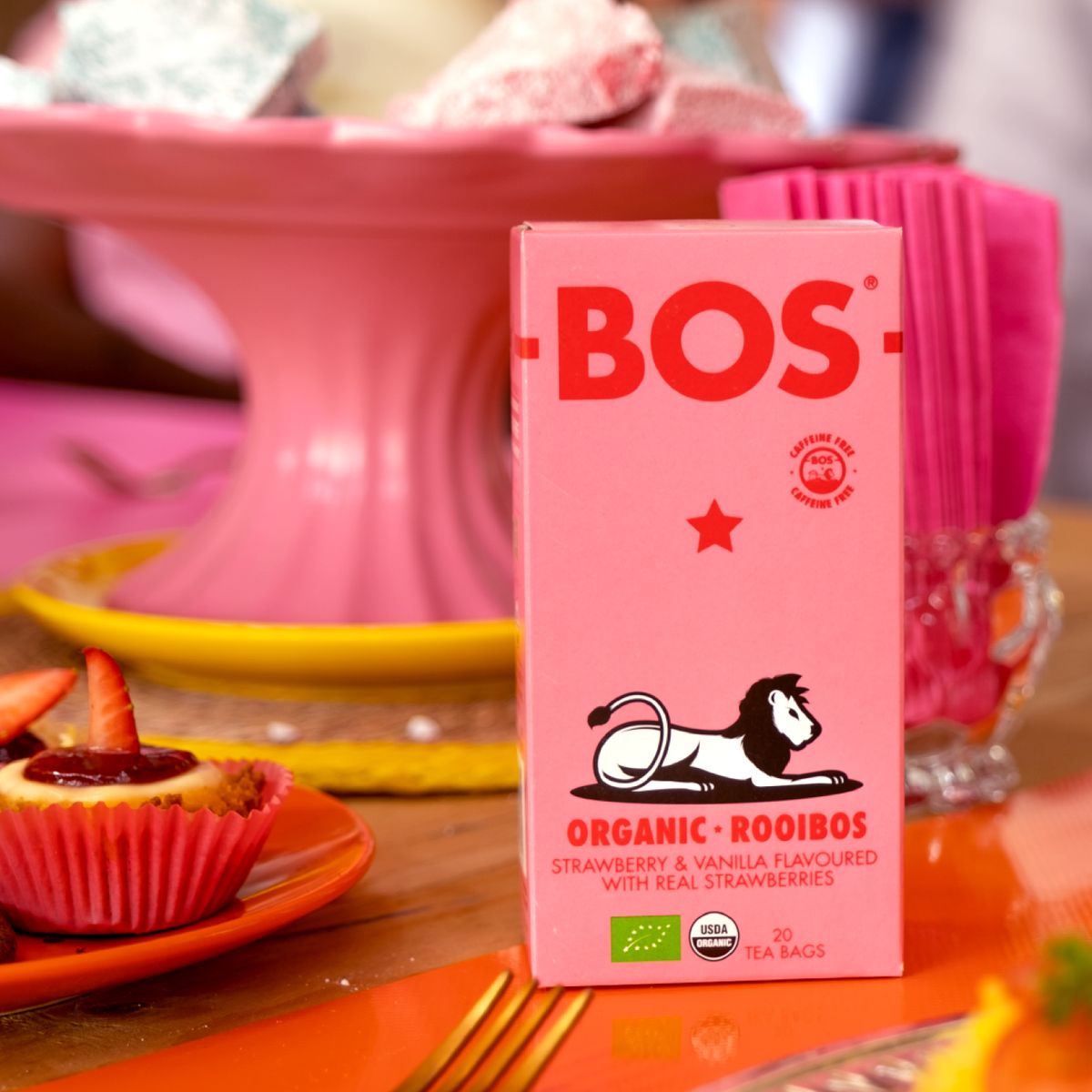 BOS - Té Rooibos Orgánico Frutilla y Vainilla BOS Caja 1 x 50 gr