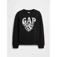 GAP - Polerón Niña Sin Gorro Logo Crew Plateado Plateado