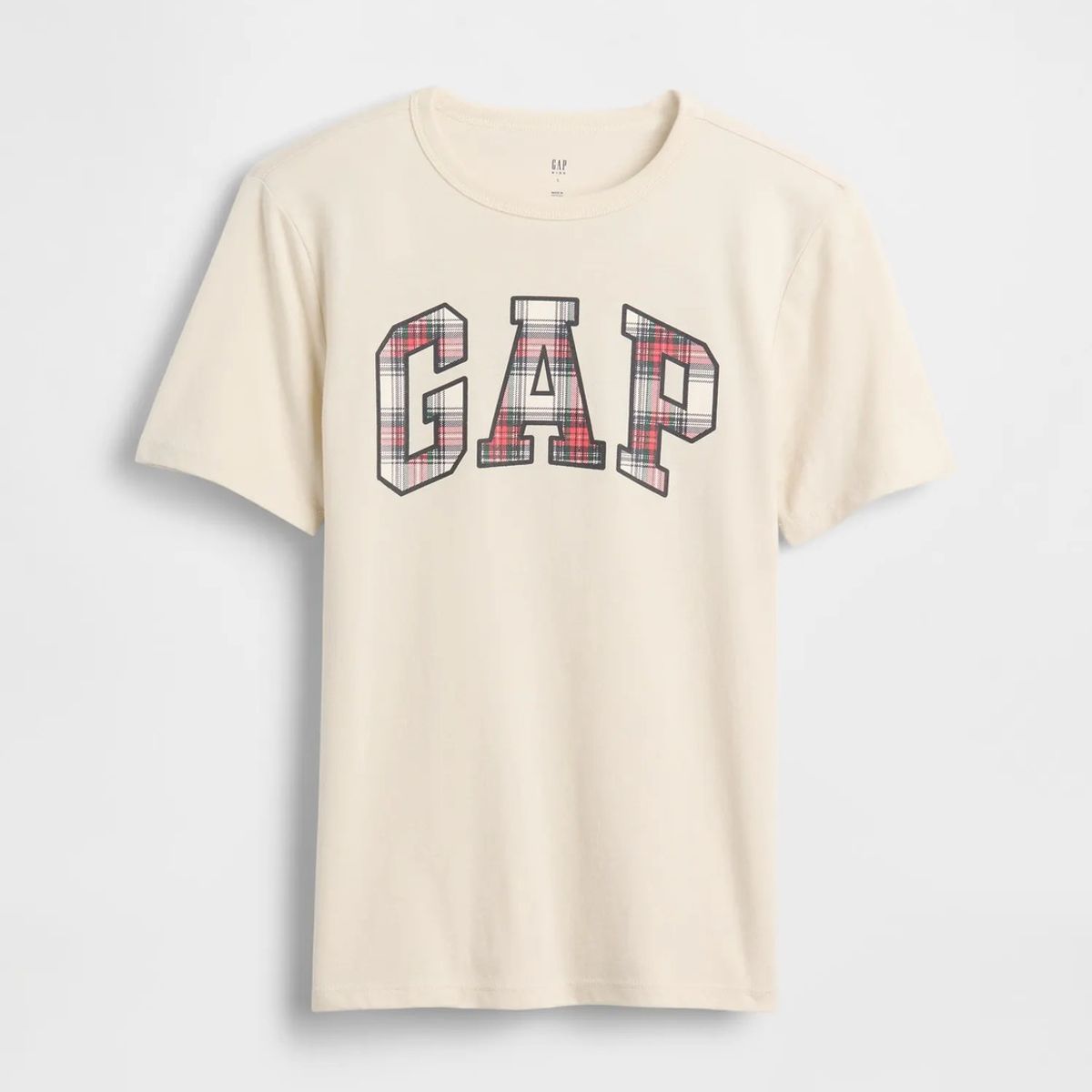 GAP - Polera Niño Gap Manga Corta Logo Beige