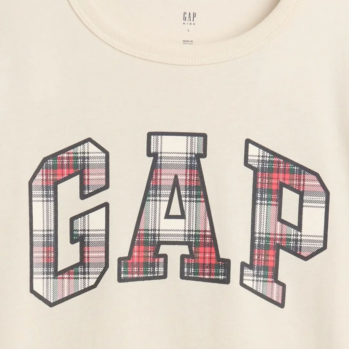 GAP - Polera Niño Gap Manga Corta Logo Beige