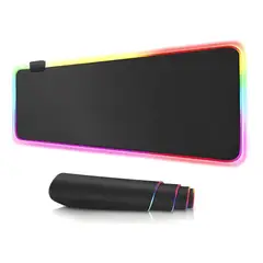 GENERICO - Mouse Pad Rgb Gamer Usb Luz Led 80x30 Cm Negro